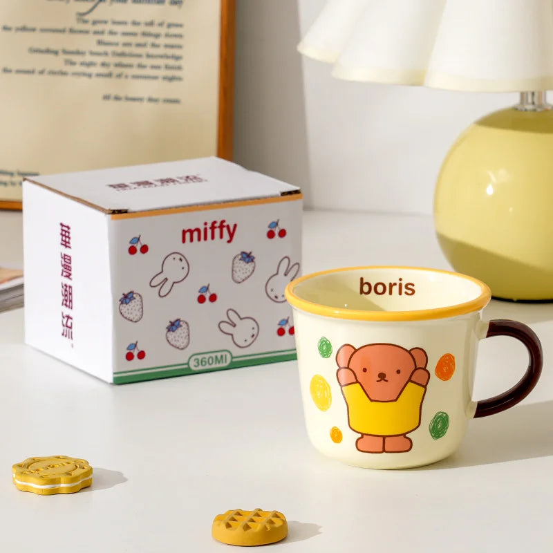 350ML Kawaii Miffy Ceramic Cup Large Capacity Milk Coffee Mug High Temperature Resistance High Appearance Home Water Mug Gift