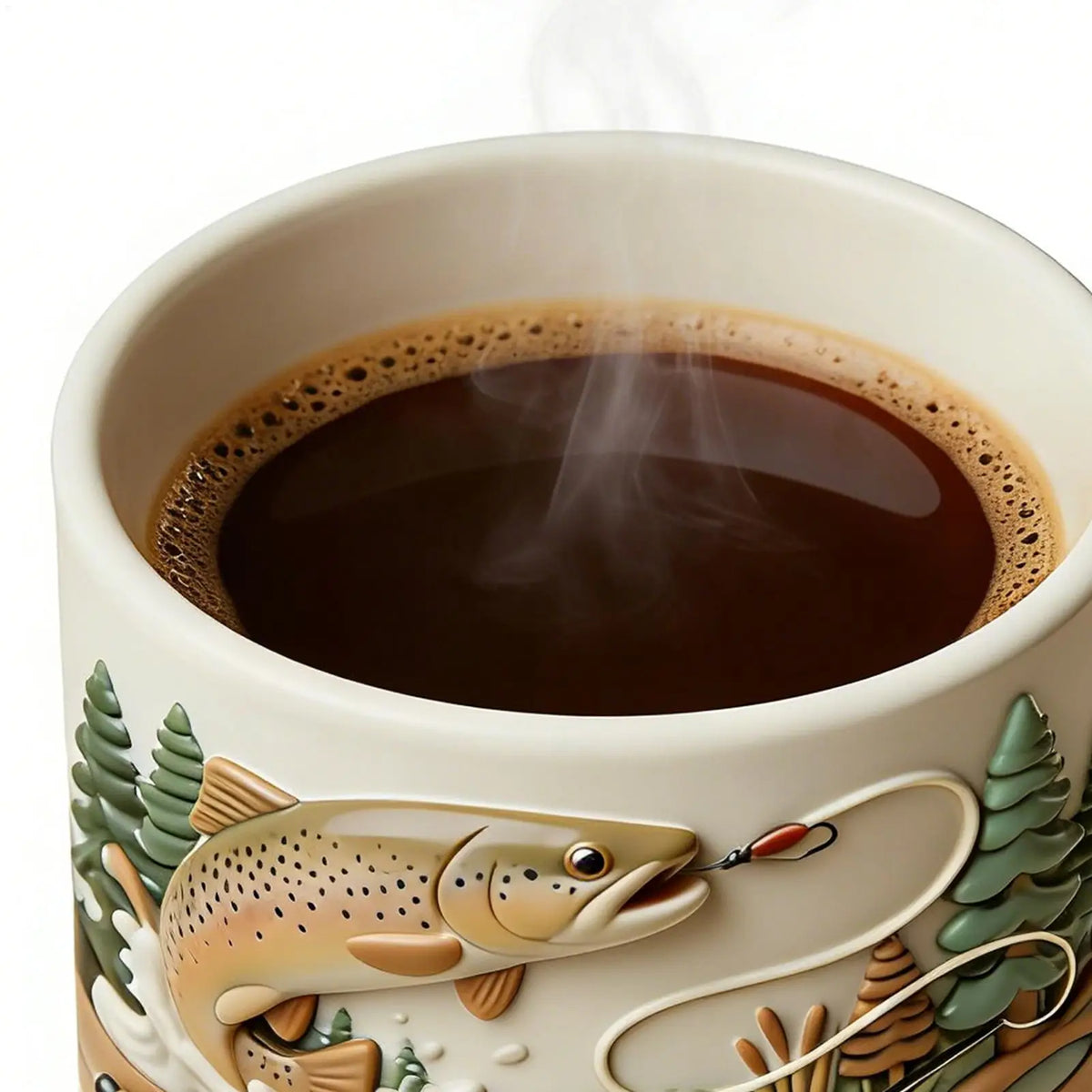 Fishing Mug 350ml Ceramic Funny Novelty Drinkware Fisherman Coffee Mug water Cup For Daily Outdoor Camping Household Use Mug