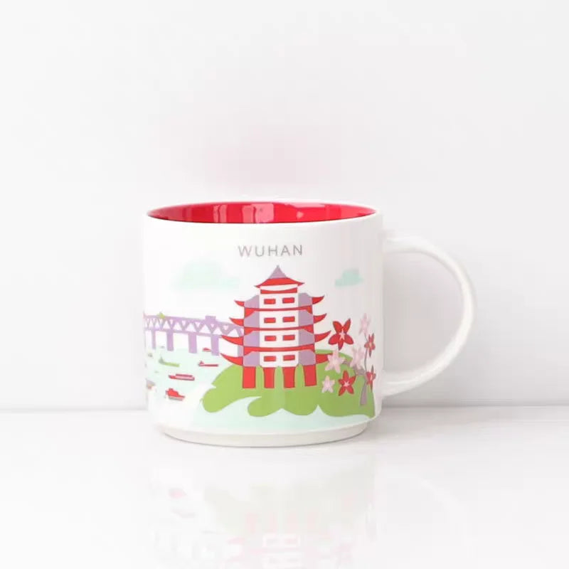 Ceramic Coffee Mug, American and Europe, New York, Los Angeles, Milk Cup, Beautiful Gifts, Party Return Gifts, 400ml