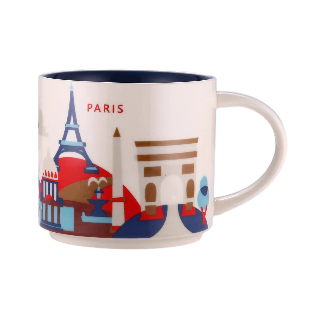 Ceramic Coffee Mug, American and Europe, New York, Los Angeles, Milk Cup, Beautiful Gifts, Party Return Gifts, 400ml