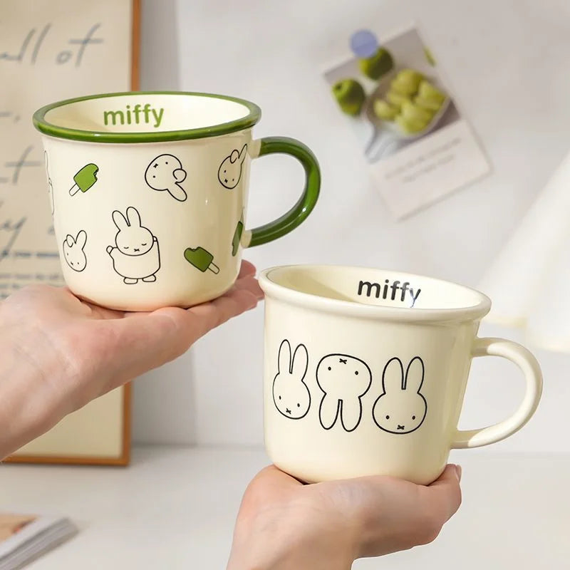 350ML Kawaii Miffy Ceramic Cup Large Capacity Milk Coffee Mug High Temperature Resistance High Appearance Home Water Mug Gift