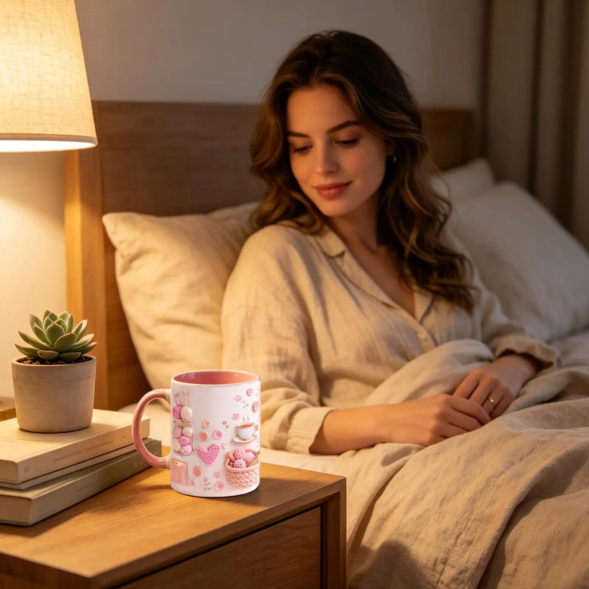 Funny Coffee Mug 350ml Ceramic Crochet Desk Decor Novelty Water Mug Coffee Cups for Women Mom Friend Sister Birthday Christmas