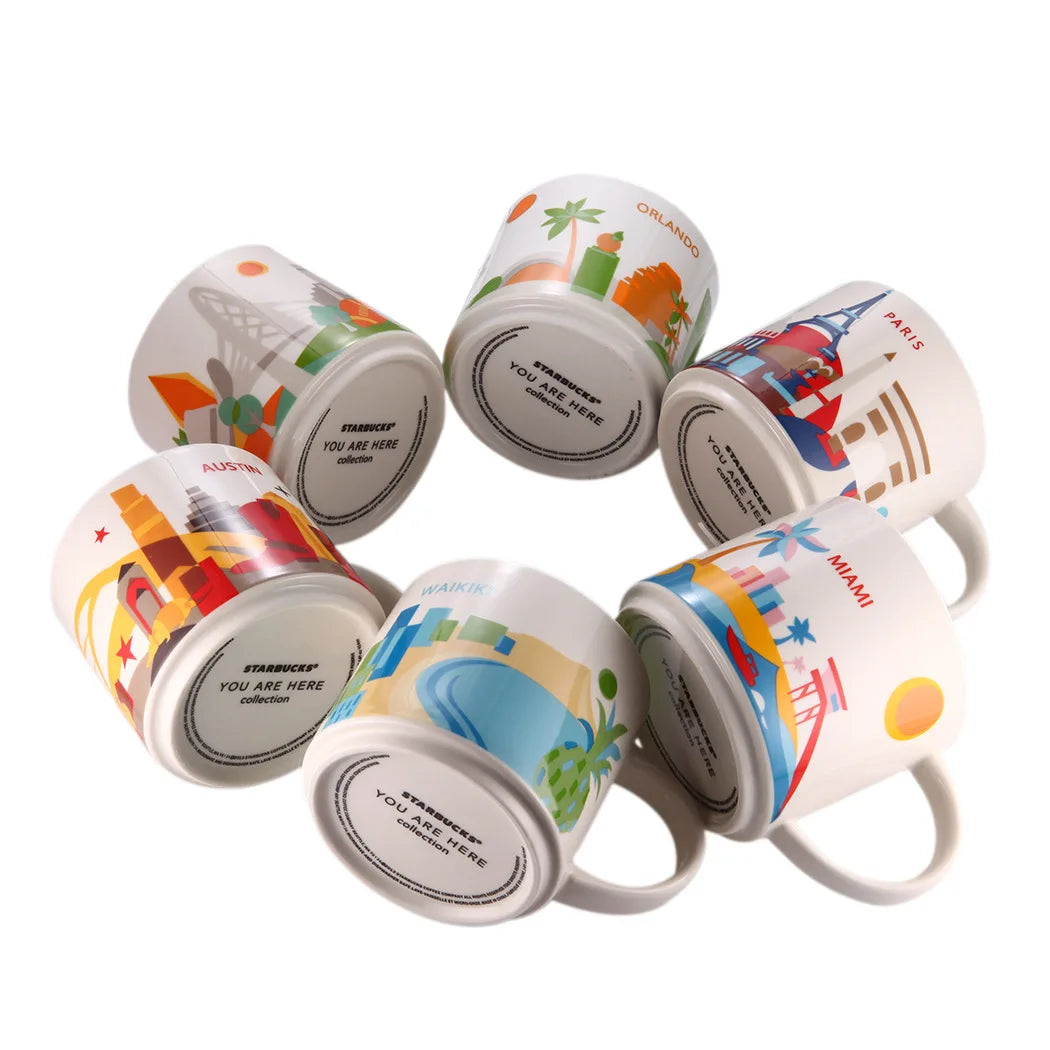 Ceramic Coffee Mug, American and Europe, New York, Los Angeles, Milk Cup, Beautiful Gifts, Party Return Gifts, 400ml