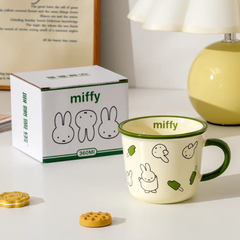 350ML Kawaii Miffy Ceramic Cup Large Capacity Milk Coffee Mug High Temperature Resistance High Appearance Home Water Mug Gift