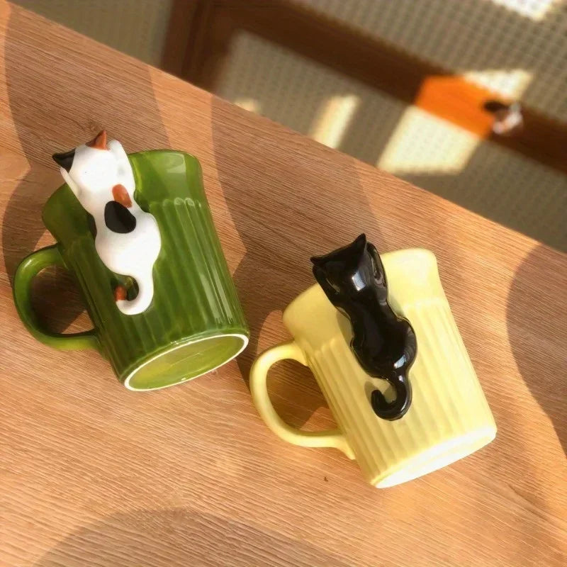 Lovely Cat Mug – Cute Ceramic Coffee Cup with Cat Design for Animal Lovers, Ideal for Hotels, Restaurants, and Offices