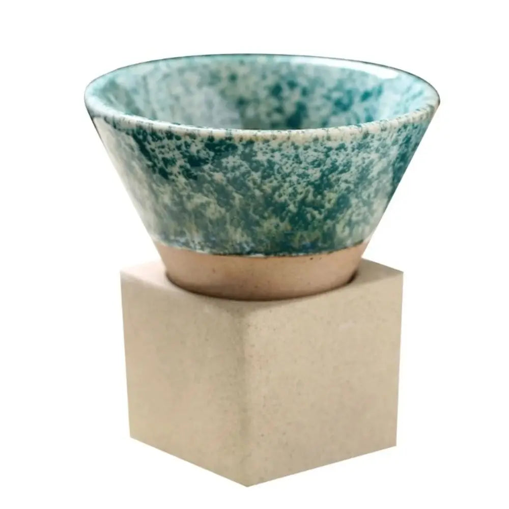 Ceramic Coffee Mugs with Base 100ml Triangular Cone Shape Porcelain-Cup Tea-Cup