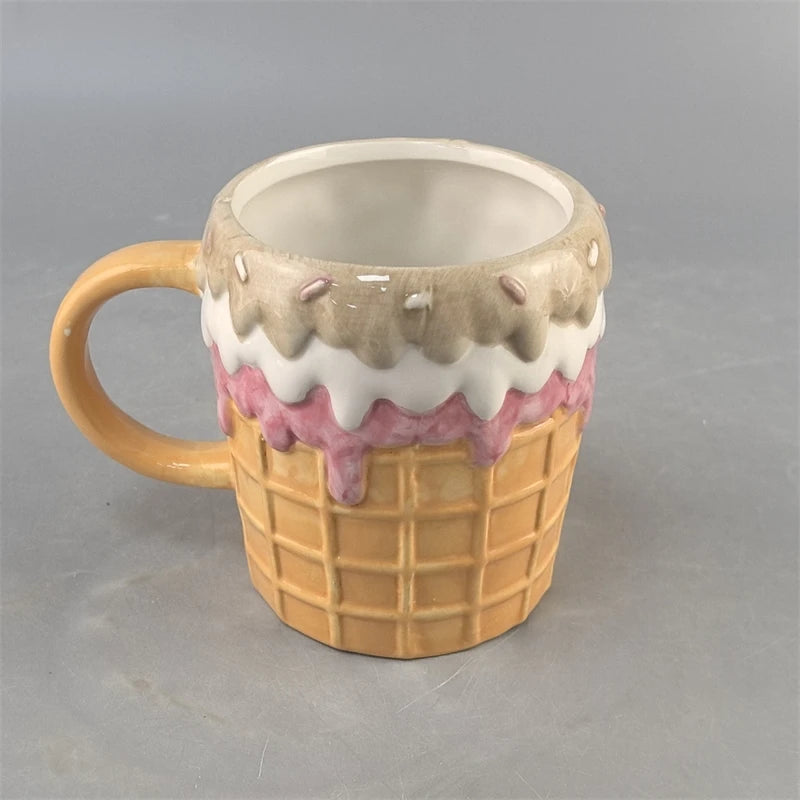 Donut Ceramic Coffee Mug Cute Cartoon Cake Candle Cup Birthday Gift For Couples Party Table Decor Home Desk Display Cozy