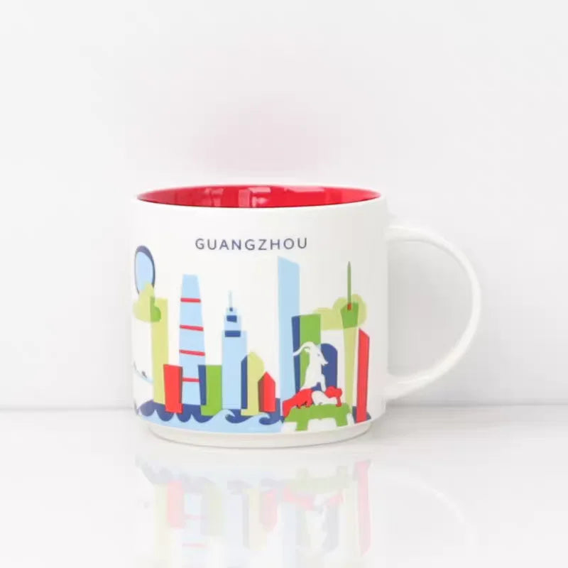 Ceramic Coffee Mug, American and Europe, New York, Los Angeles, Milk Cup, Beautiful Gifts, Party Return Gifts, 400ml