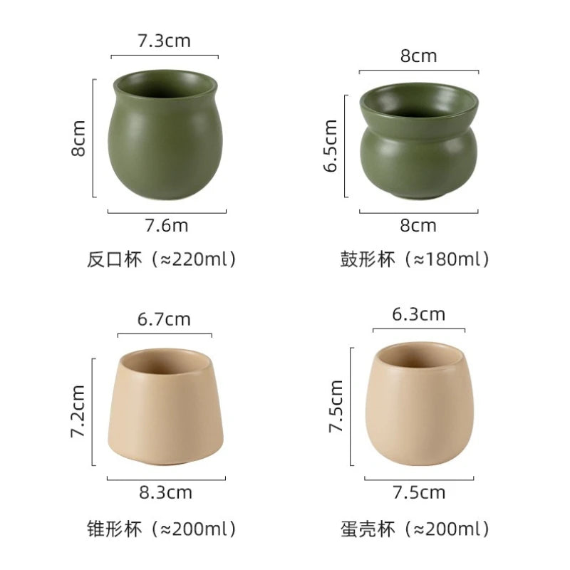 Retro Style Small Ceramic Mug Multipurpose Beverage Cup for Coffee Tea Milk Water Home Office Kitchen Gift