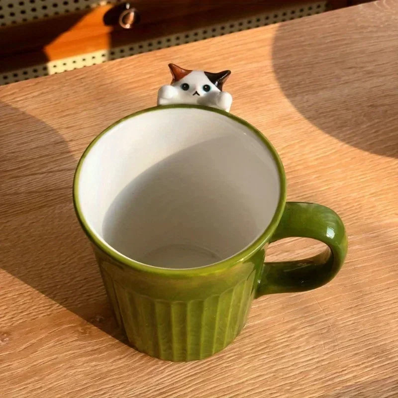 Lovely Cat Mug – Cute Ceramic Coffee Cup with Cat Design for Animal Lovers, Ideal for Hotels, Restaurants, and Offices