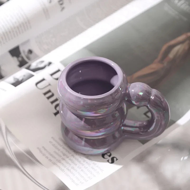 420ml Ceramic Chubby Mug Creative Nordic Coffee Cup Cute Office Afternoon Tea Cloud Mugs Kitchen Drinkware Home Accessories