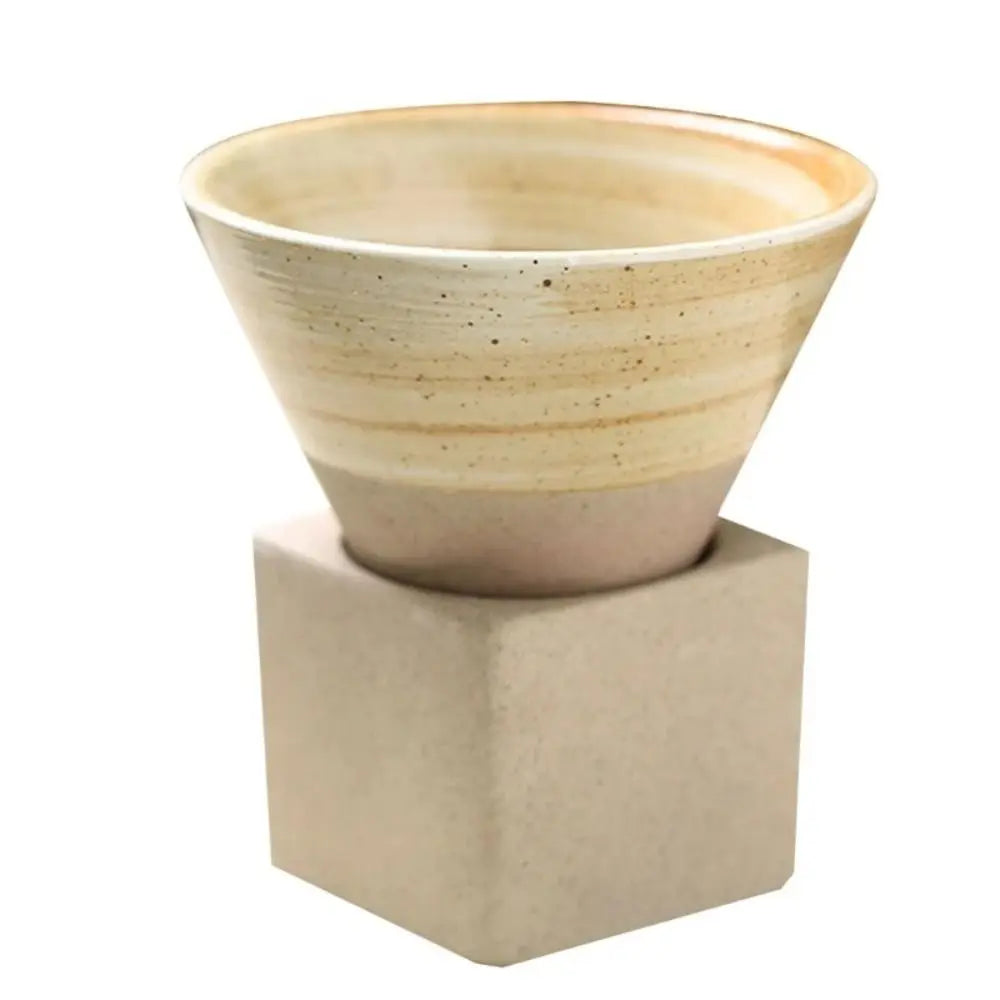 Ceramic Coffee Mugs with Base 100ml Triangular Cone Shape Porcelain-Cup Tea-Cup