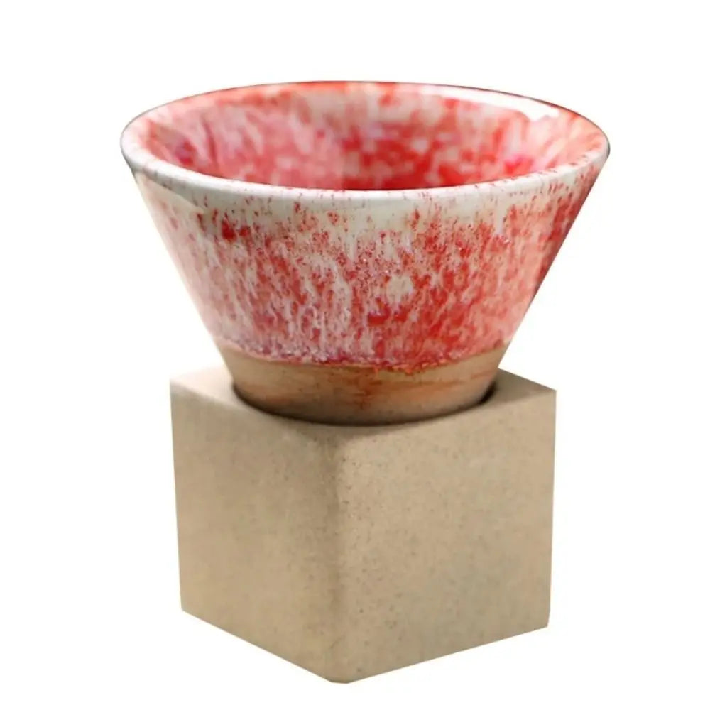 Ceramic Coffee Mugs with Base 100ml Triangular Cone Shape Porcelain-Cup Tea-Cup