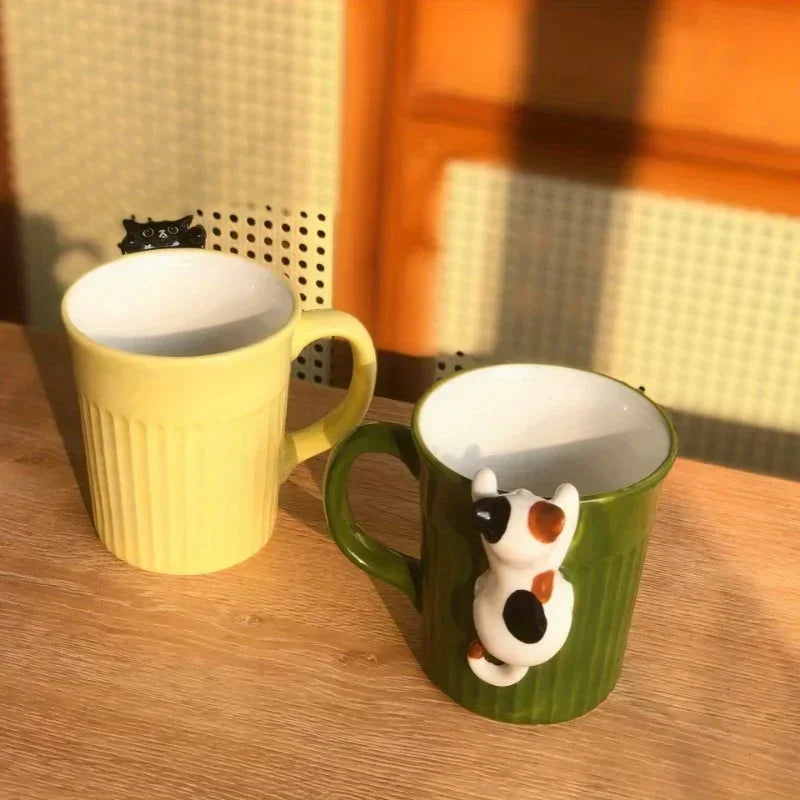 Lovely Cat Mug – Cute Ceramic Coffee Cup with Cat Design for Animal Lovers, Ideal for Hotels, Restaurants, and Offices