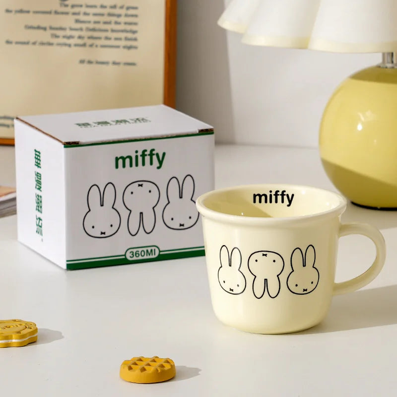 350ML Kawaii Miffy Ceramic Cup Large Capacity Milk Coffee Mug High Temperature Resistance High Appearance Home Water Mug Gift