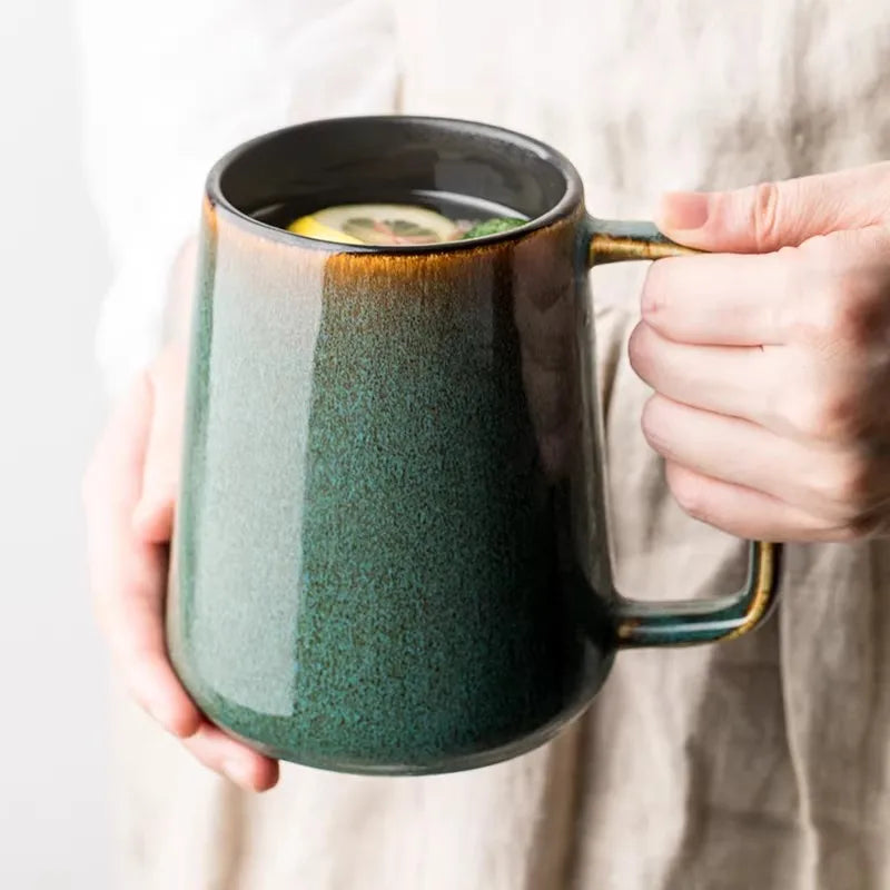 700ML/24OZ Giant Ceramics Coffee Mug: Perfect Large Chinese Teacup for Water, Juice & Milk, Ideal for Office & Home, Microwave