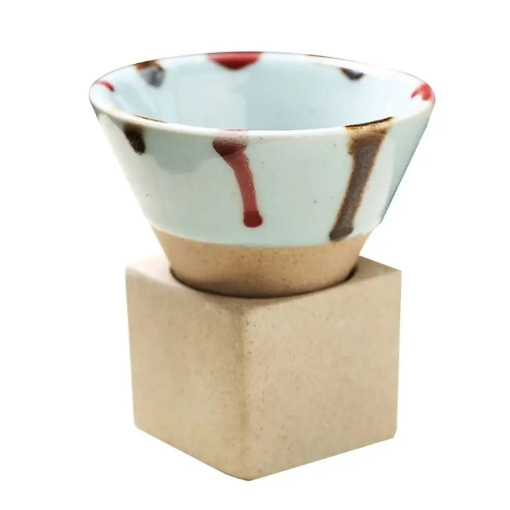 Ceramic Coffee Mugs with Base 100ml Triangular Cone Shape Porcelain-Cup Tea-Cup