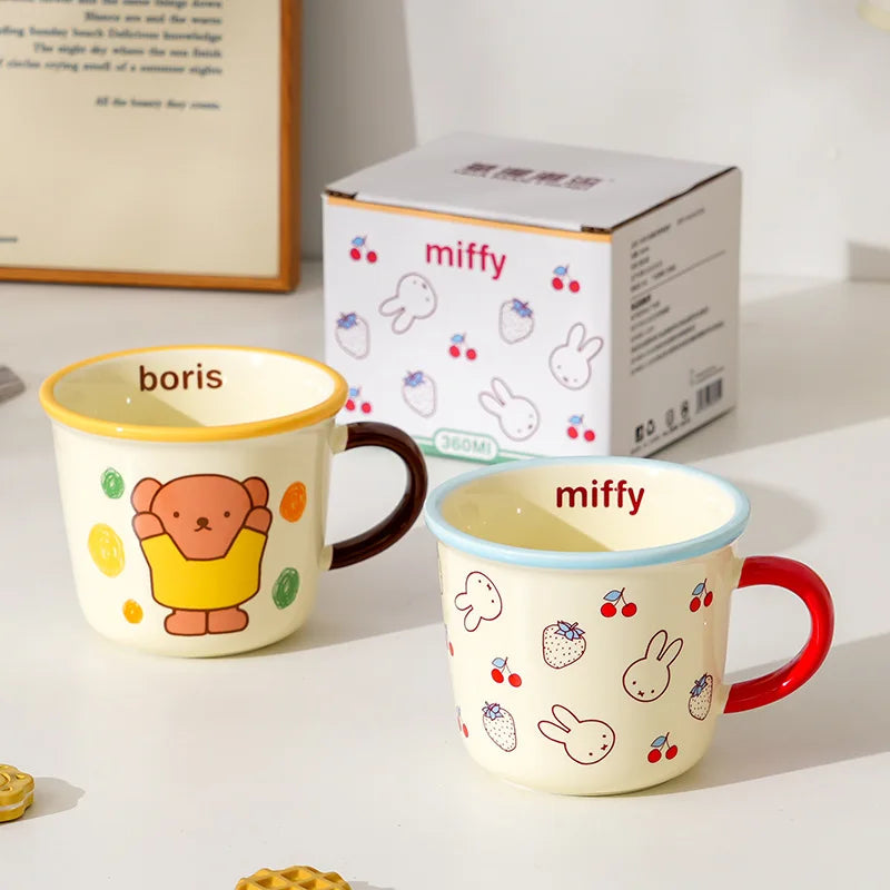 350ML Kawaii Miffy Ceramic Cup Large Capacity Milk Coffee Mug High Temperature Resistance High Appearance Home Water Mug Gift