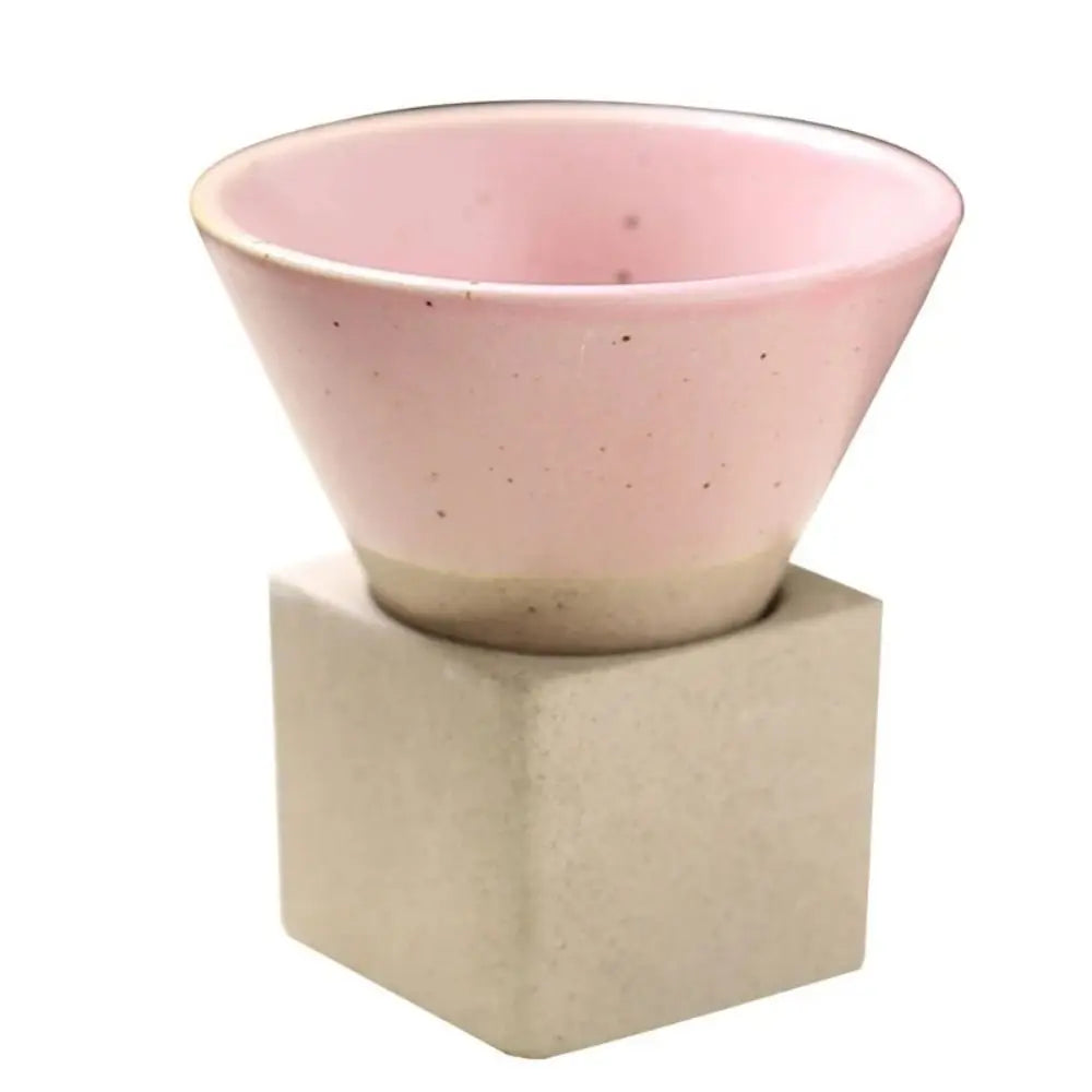 Ceramic Coffee Mugs with Base 100ml Triangular Cone Shape Porcelain-Cup Tea-Cup