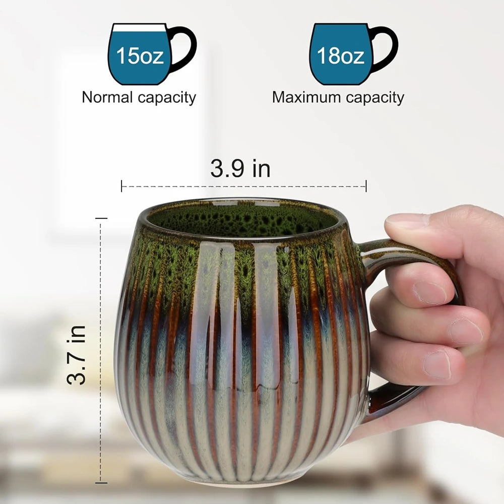 Ceramic Coffee Mugs 17 OZ Large Coffee Cups Retro Coffee Cup Office Water Cup Filter Tea Handmade Tea Coffee Cup Birthday Gift