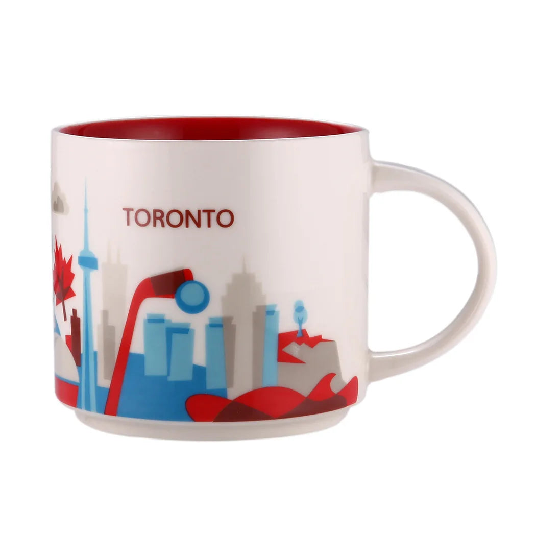 Ceramic Coffee Mug, American and Europe, New York, Los Angeles, Milk Cup, Beautiful Gifts, Party Return Gifts, 400ml