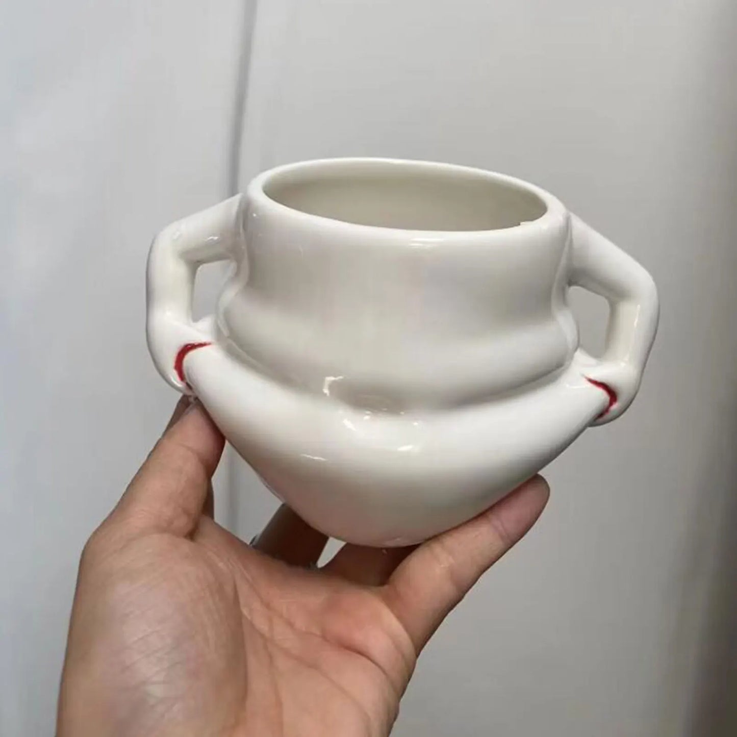 Ceramics Coffee Mug Novelty Fat Belly Mug with Handle Hot Cold Water Drinks Cup for Wedding Kitchen Household Drinkware