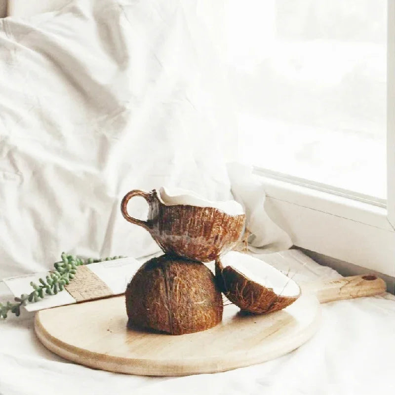Coconut Shell Ceramic Mug Retro Hand-pinched Irregular Ceramic Coffee Cup Milk Tea Cup Milk Coffee Mug Drinking Utensils