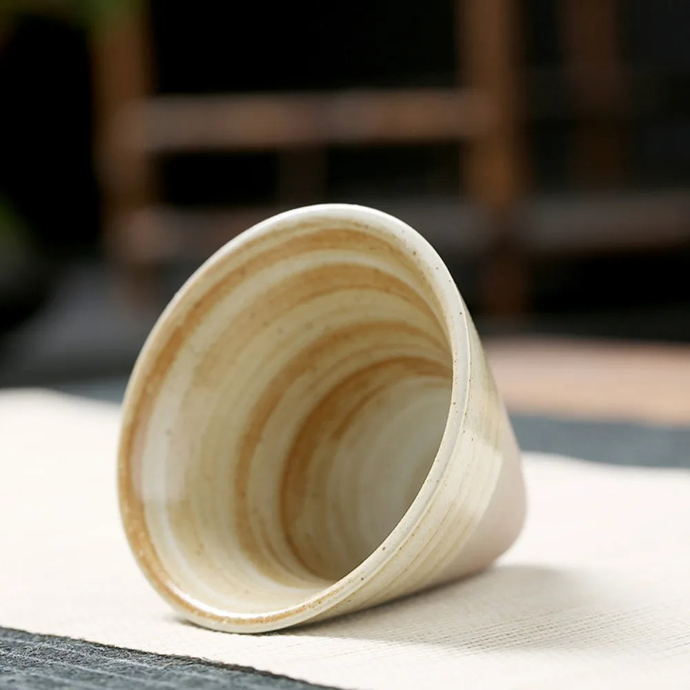 Ceramic Coffee Mugs with Base 100ml Triangular Cone Shape Porcelain-Cup Tea-Cup