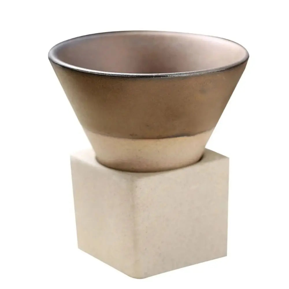Ceramic Coffee Mugs with Base 100ml Triangular Cone Shape Porcelain-Cup Tea-Cup