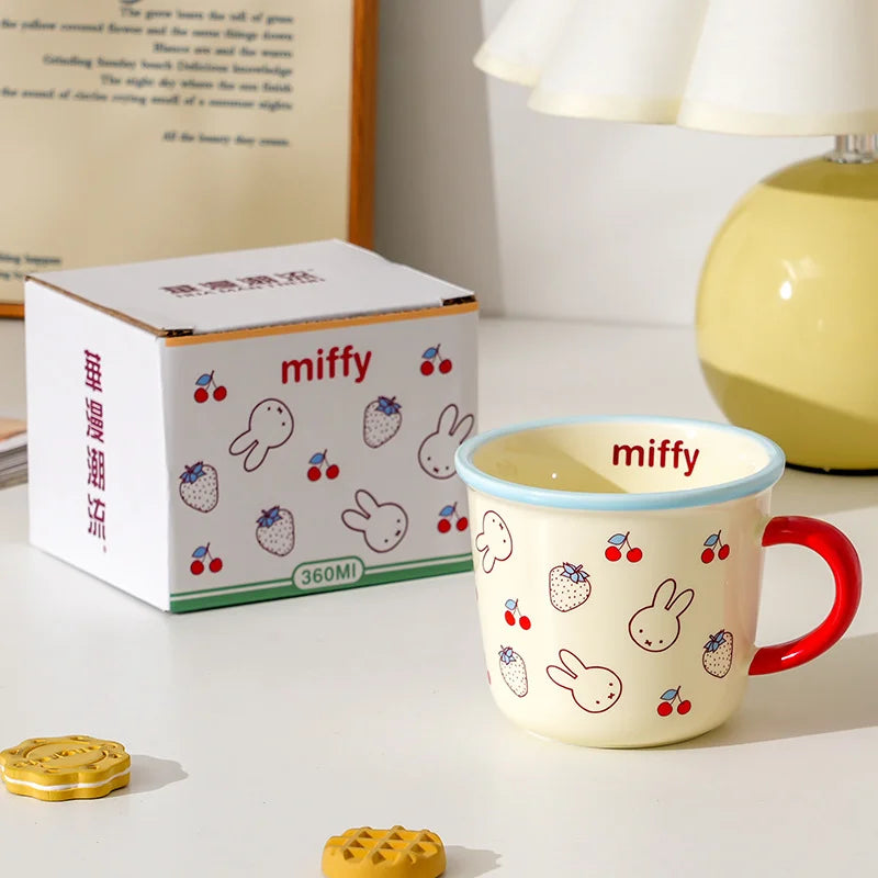 350ML Kawaii Miffy Ceramic Cup Large Capacity Milk Coffee Mug High Temperature Resistance High Appearance Home Water Mug Gift