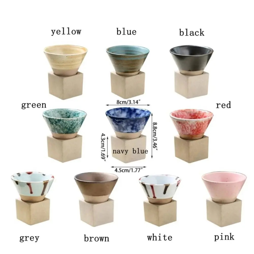 Ceramic Coffee Mugs with Base 100ml Triangular Cone Shape Porcelain-Cup Tea-Cup