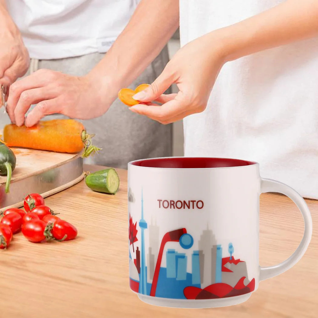 Ceramic Coffee Mug, American and Europe, New York, Los Angeles, Milk Cup, Beautiful Gifts, Party Return Gifts, 400ml