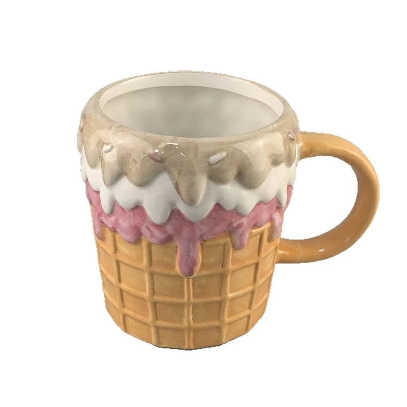 Donut Ceramic Coffee Mug Cute Cartoon Cake Candle Cup Birthday Gift For Couples Party Table Decor Home Desk Display Cozy