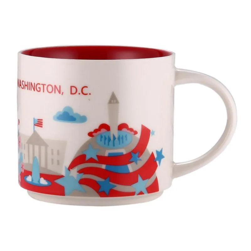 Ceramic Coffee Mug, American and Europe, New York, Los Angeles, Milk Cup, Beautiful Gifts, Party Return Gifts, 400ml