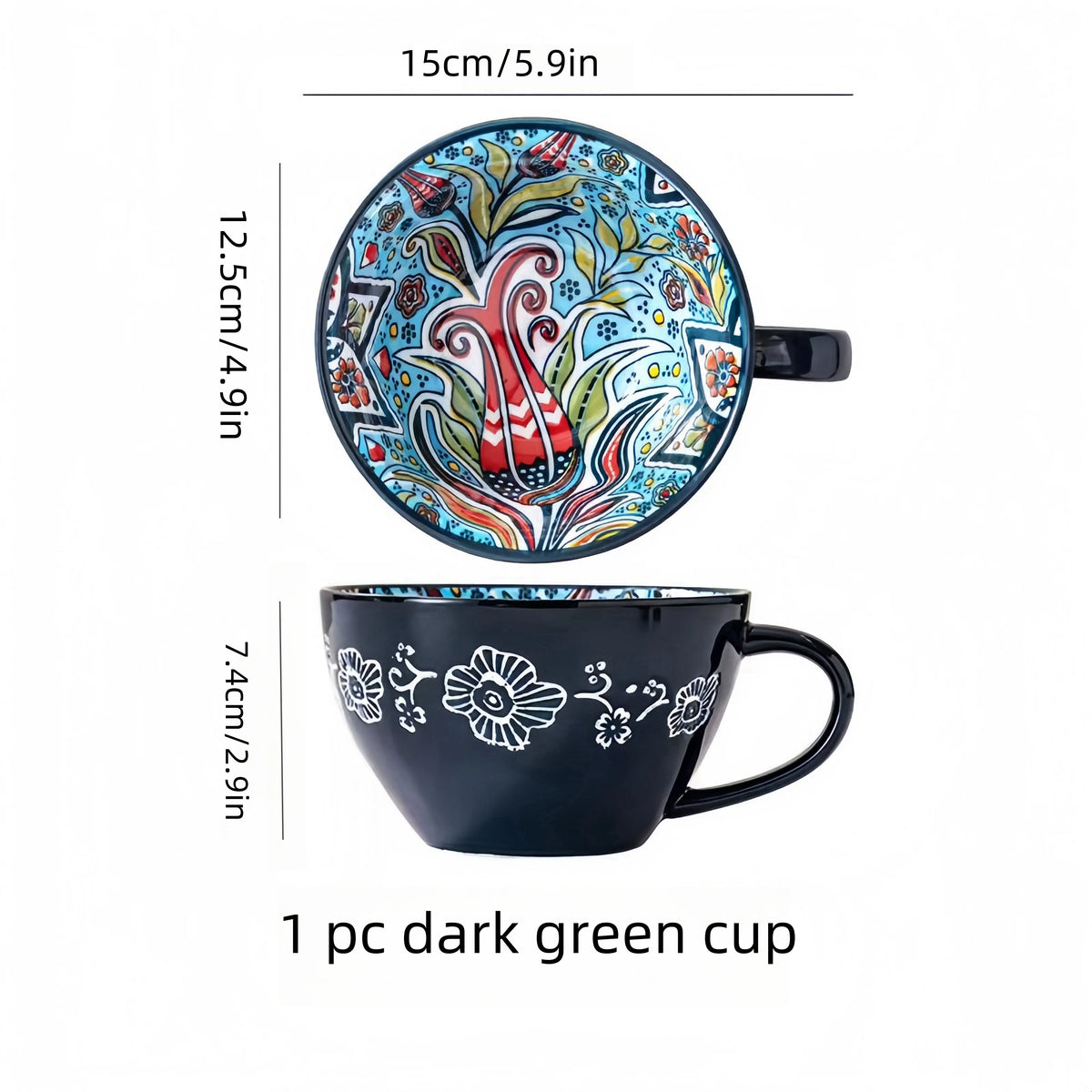Bohemian Morning Tea Mug, 13.5 oz Ceramic Coffee Mug for Family  Colleagues Teachers Wives  Husbands Sisters  Brothers  Funny