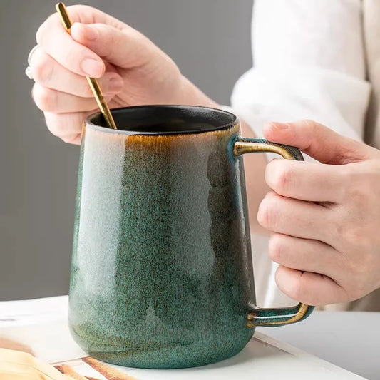 700ML/24OZ Giant Ceramics Coffee Mug: Perfect Large Chinese Teacup for Water, Juice & Milk, Ideal for Office & Home, Microwave