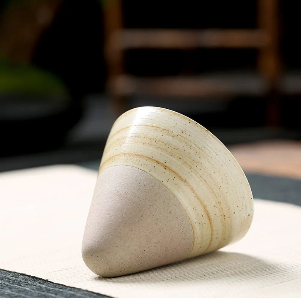 Ceramic Coffee Mugs with Base 100ml Triangular Cone Shape Porcelain-Cup Tea-Cup