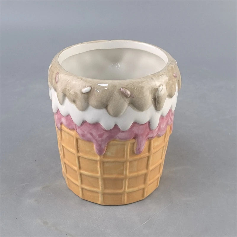 Donut Ceramic Coffee Mug Cute Cartoon Cake Candle Cup Birthday Gift For Couples Party Table Decor Home Desk Display Cozy