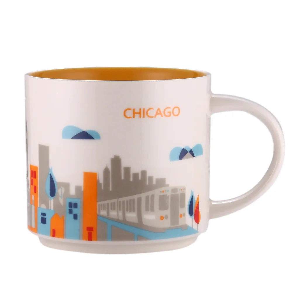 Ceramic Coffee Mug, American and Europe, New York, Los Angeles, Milk Cup, Beautiful Gifts, Party Return Gifts, 400ml