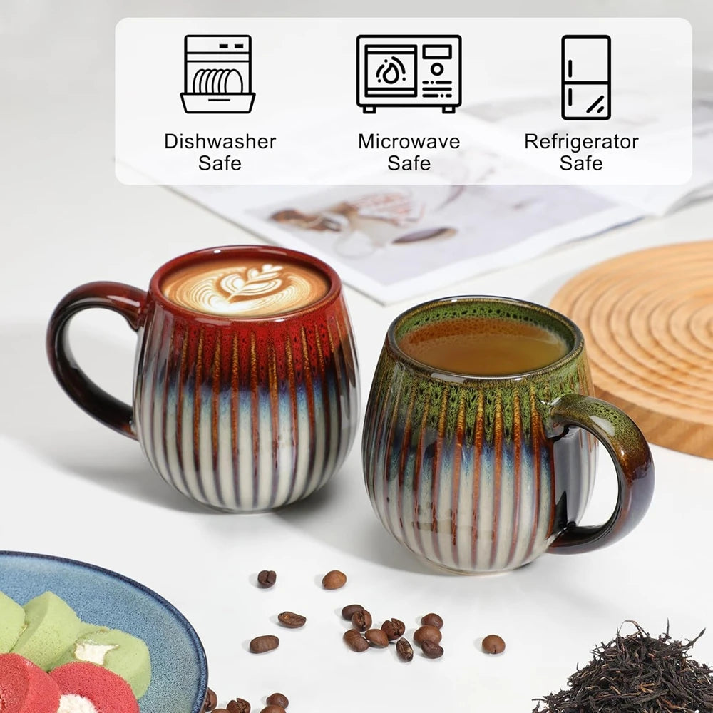 Ceramic Coffee Mugs 17 OZ Large Coffee Cups Retro Coffee Cup Office Water Cup Filter Tea Handmade Tea Coffee Cup Birthday Gift