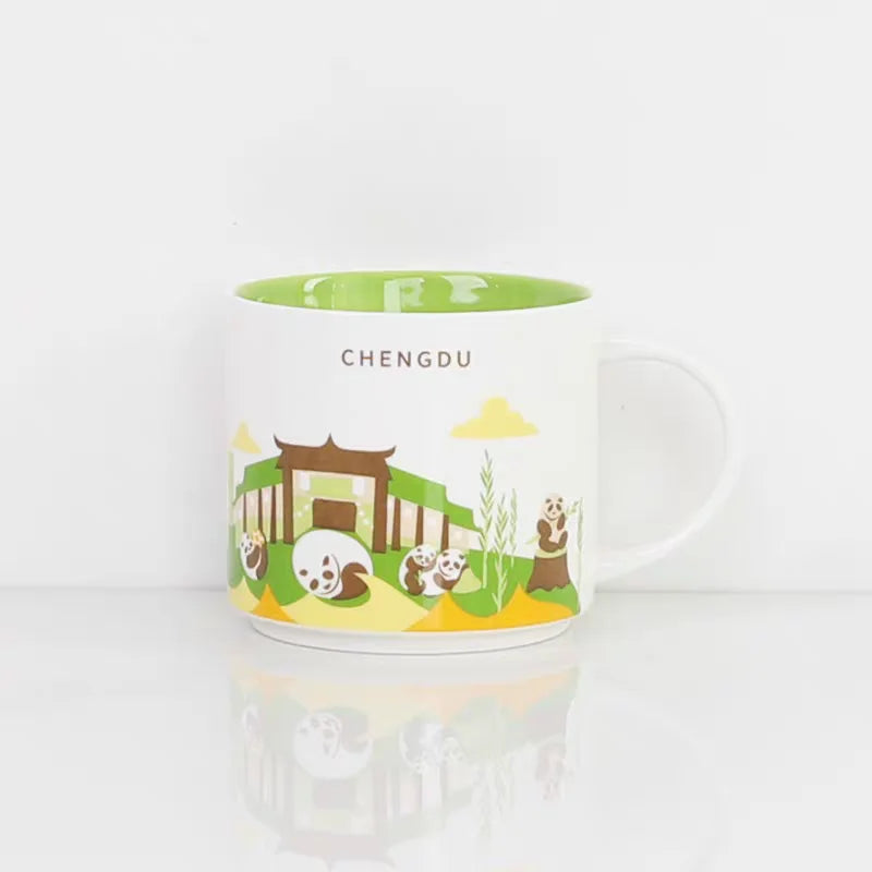 Ceramic Coffee Mug, American and Europe, New York, Los Angeles, Milk Cup, Beautiful Gifts, Party Return Gifts, 400ml