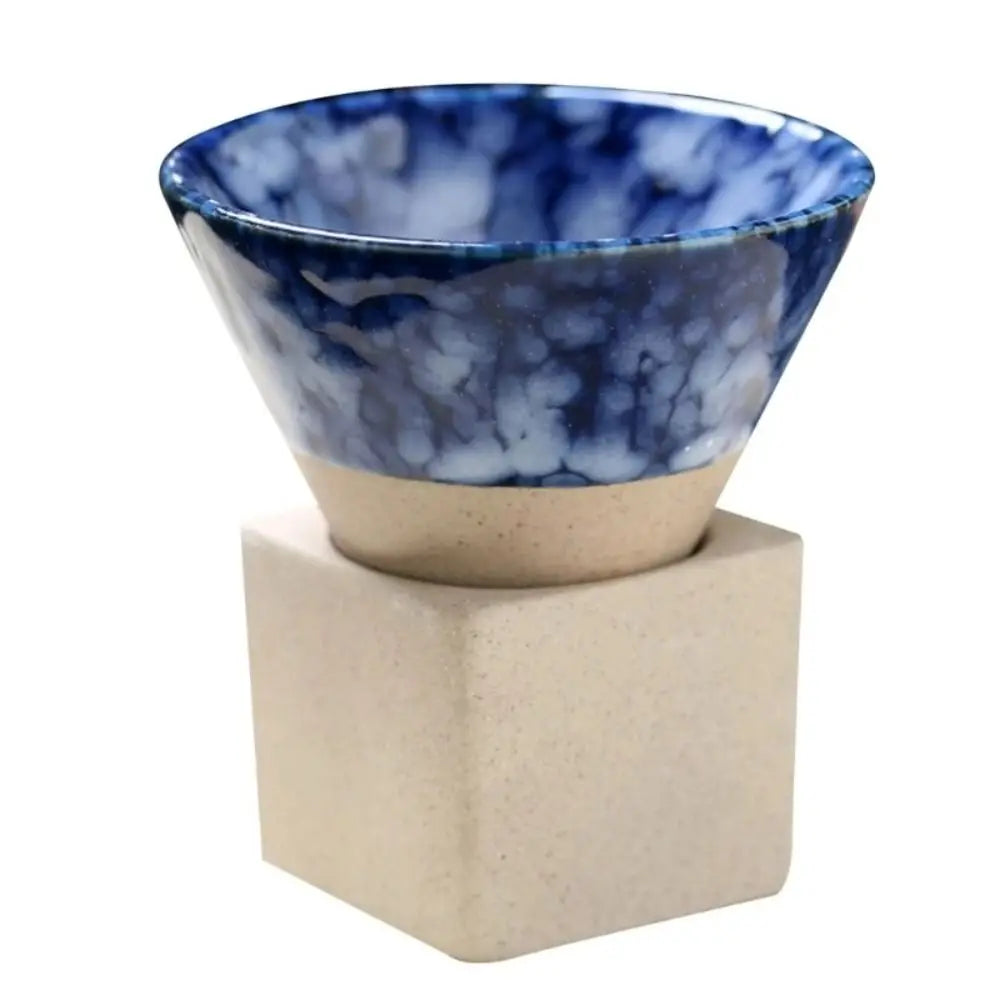 Ceramic Coffee Mugs with Base 100ml Triangular Cone Shape Porcelain-Cup Tea-Cup