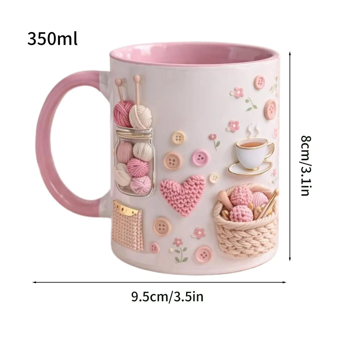 Funny Coffee Mug 350ml Ceramic Crochet Desk Decor Novelty Water Mug Coffee Cups for Women Mom Friend Sister Birthday Christmas