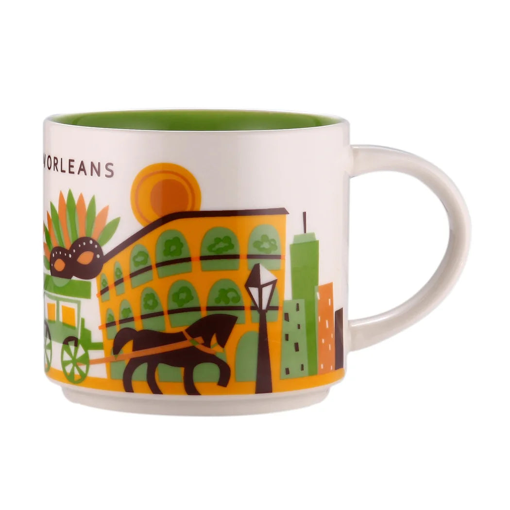 Ceramic Coffee Mug, American and Europe, New York, Los Angeles, Milk Cup, Beautiful Gifts, Party Return Gifts, 400ml