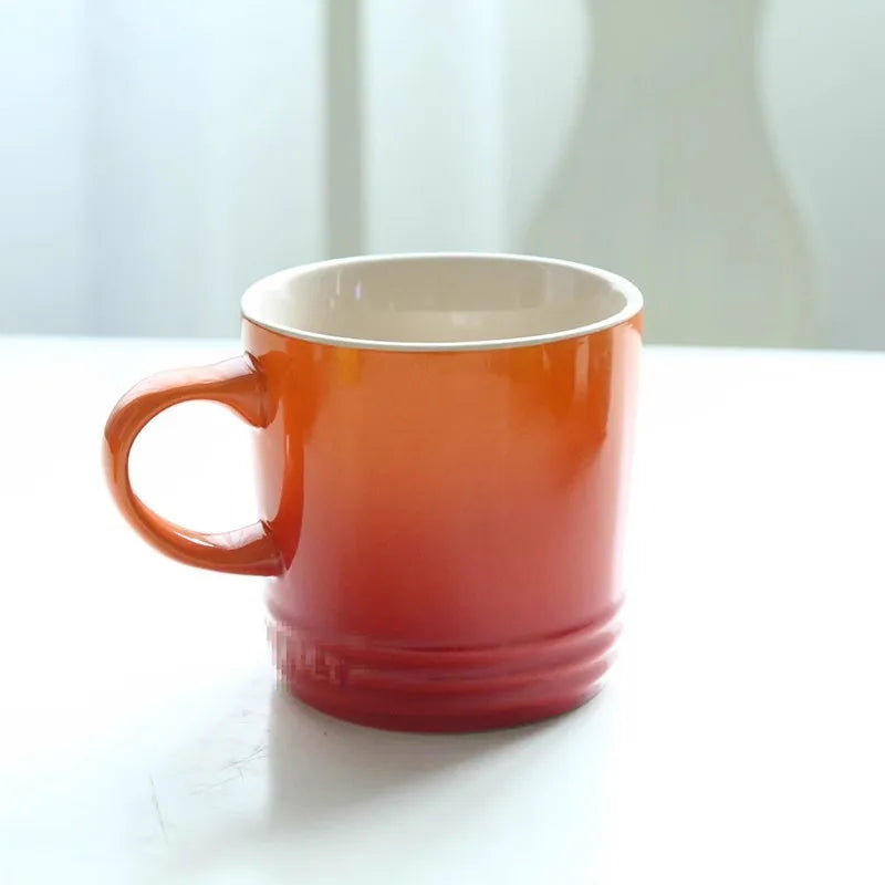 350 Mlnew Creative Macaron Mug Nordic Style Color Gradient Mug Gradient Color Cool Color Rainbow Cup Ceramic Cups With Hand Gift