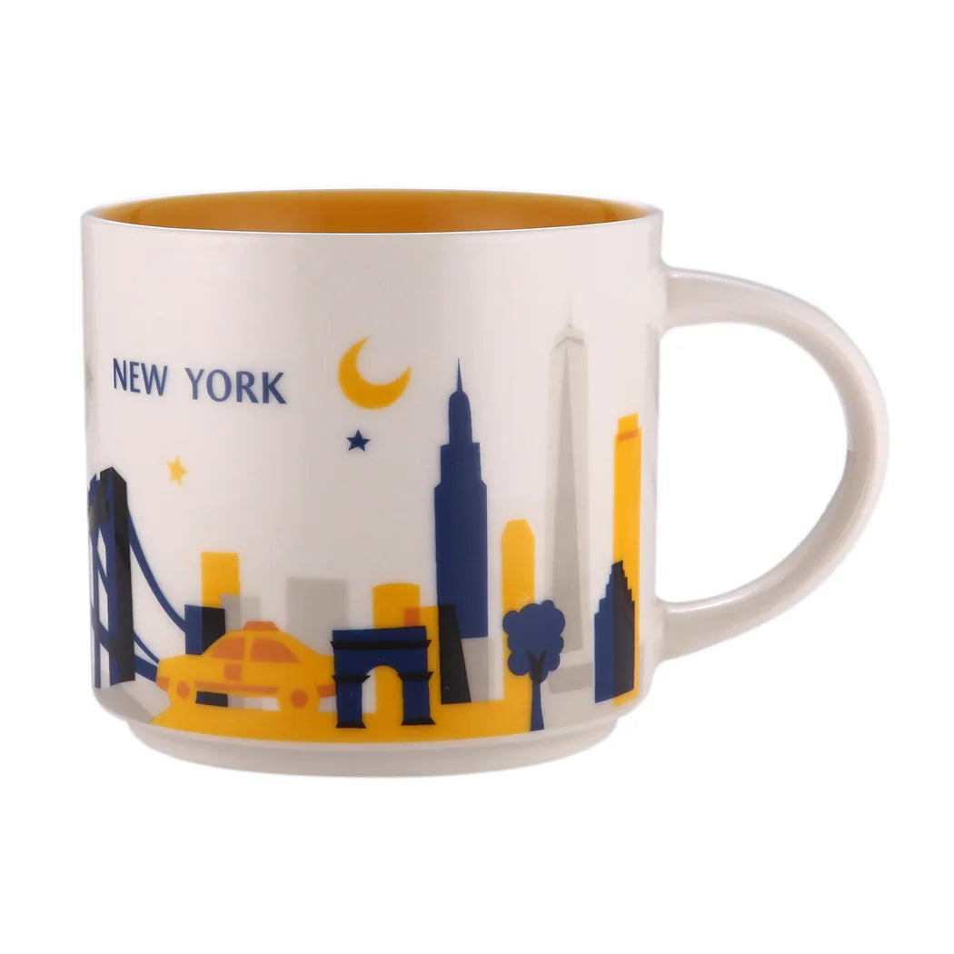 Ceramic Coffee Mug, American and Europe, New York, Los Angeles, Milk Cup, Beautiful Gifts, Party Return Gifts, 400ml